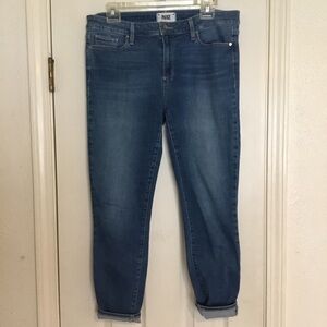 PAIGE Women's Medium Blue VERDUGO Crop Jeans